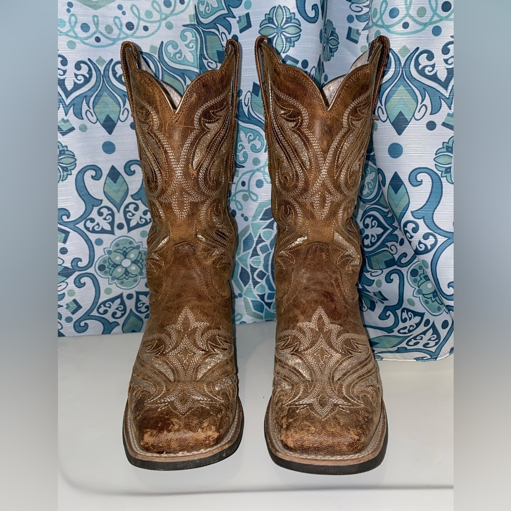 Ariat round up bliss sassy brown w glitter boots 8